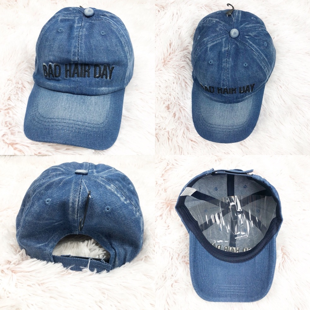 NEW Bad Hair Day Hat dad hat denim look